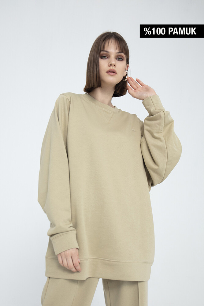 NİL YEŞİLİ BASIC SWEATSHIRT