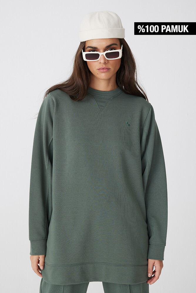 ORMAN YEŞİLİ BASIC SWEATSHIRT