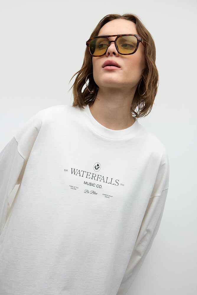 WATERFALLS UZUN KOLLU T-SHIRT - Thumbnail