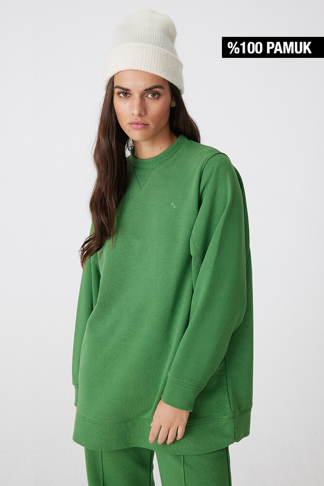 YEŞİL BASIC SWEATSHIRT